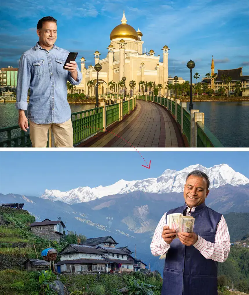 Send Money From Brunei to Nepal